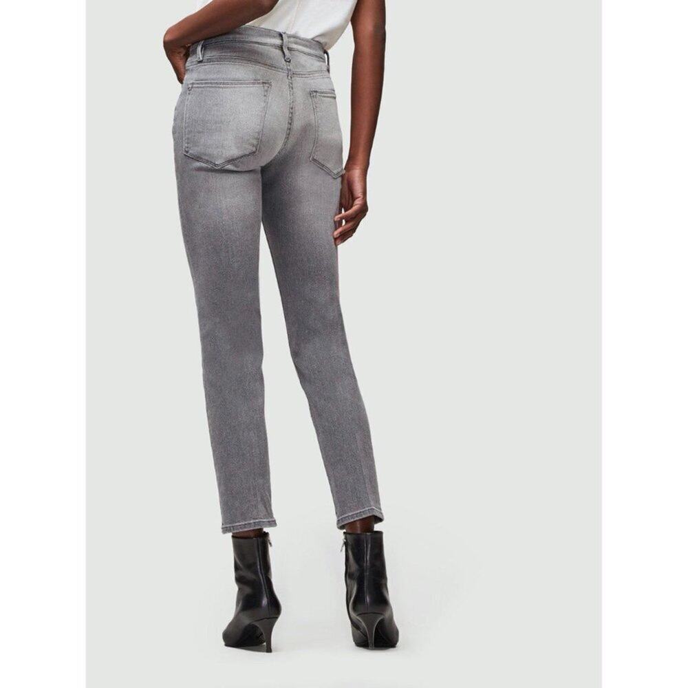 Frame Le High Straight Pintuck Gray Denim Jeans sz 24 - Picture 2 of 7